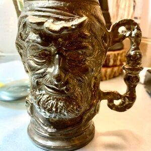Sculpted Face Mug in Bronze Tone